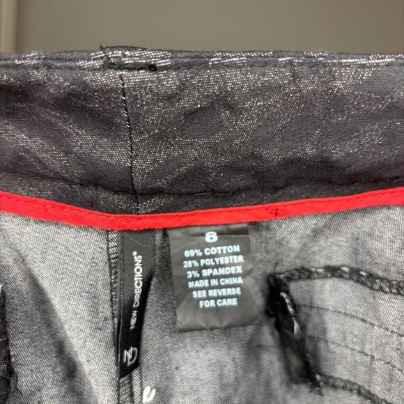 NEW DIRECTIONS NEW Pants Womens 8 Black Gray Animal Print Stretch - Picture 8 of 8